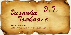 Dušanka Tomković vizit kartica